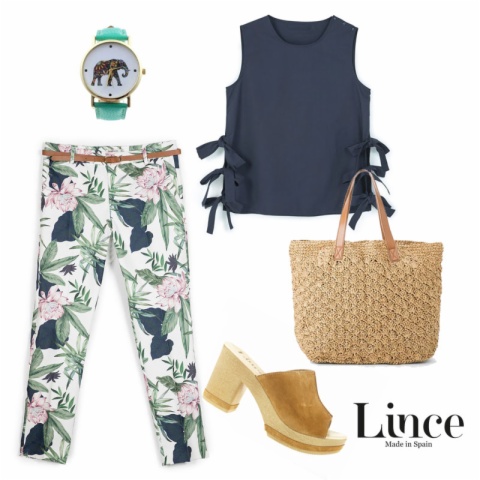 Zueco Lince Shoes con outfit tropical